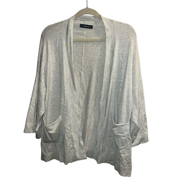 ✨Zara Grey Open Front Oversized Slouchy Knit Kimono Style Sz Small Cardigan✨ - Image 8