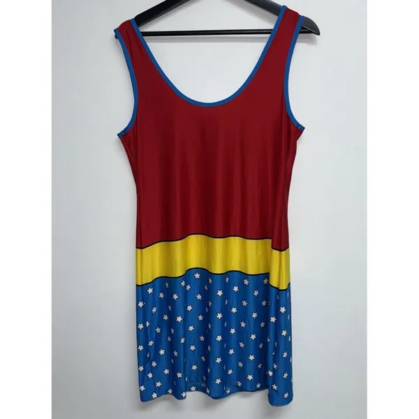 Wonder Woman Nightgown Womens JR SZ L 11 13 Sleepwear Cosplay Halloween Costume - Image 6