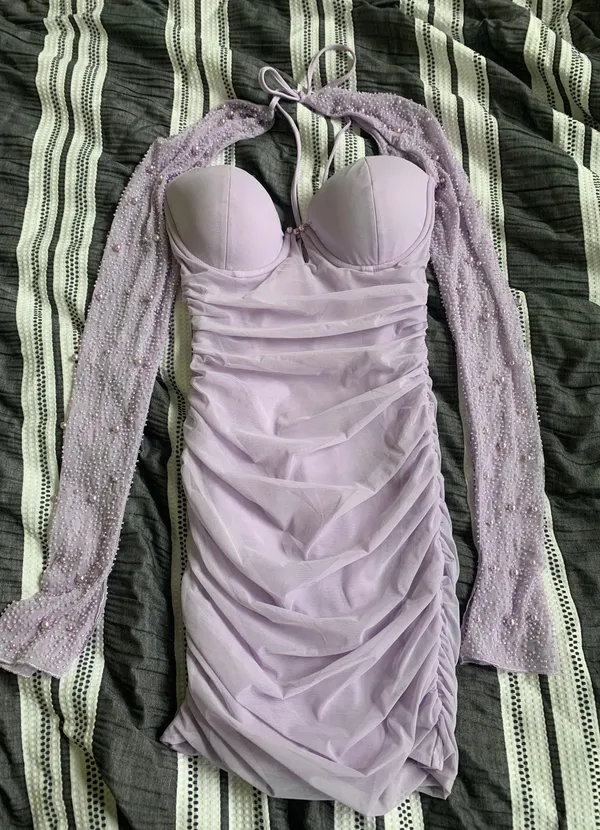 Oh Polly St. Germain Mini Dress in Lilac - Image 3