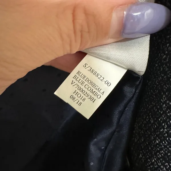 Banana Republic | Women's Blue Donegal Blazer Crest Button Blazer Jacket, Size 6 - Image 8