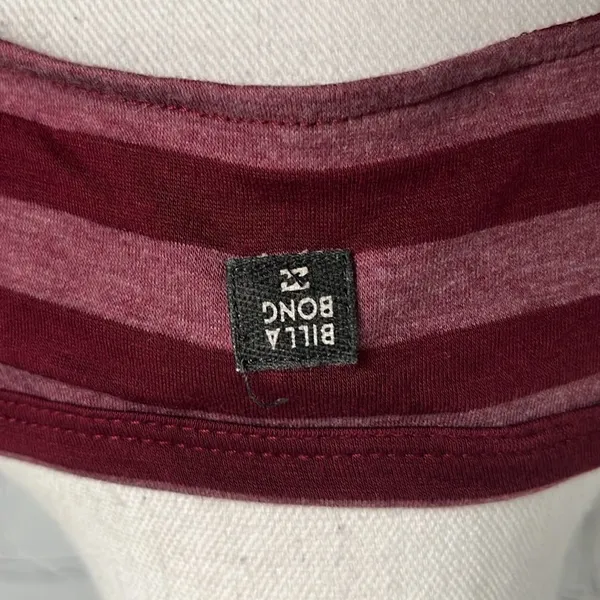 Billabong Dress - Cotton Burgundy Striped - L - Image 3