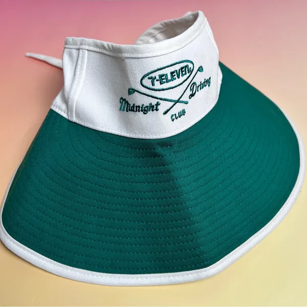7-Eleven White Green Midnight Driving Golf Club Visor Cap Rare‎ HTF Adjustable - Image 2