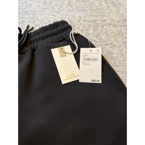 GOOD AMERICAN Black Drawstring‎ Waist Pull On Shorts Size 1 - Image 2