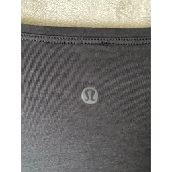Lululemon Back In Action Long‎ Sleeve Dress Black Relaxed Pima Cotton Size 8 - Image 5