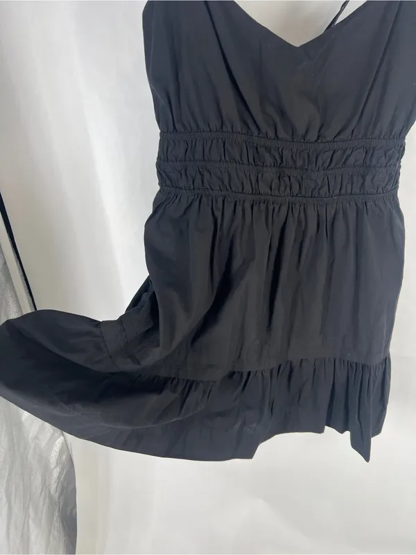 Anthropologie Somerset Tier Spaghetti Strap Mini Dress Black Size L - Image 4