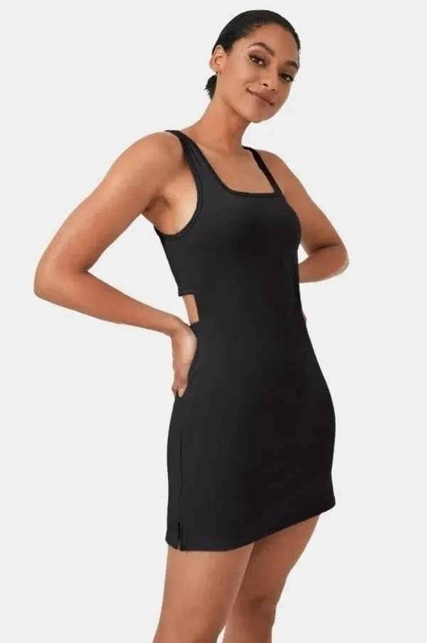 Halara Square Neck Mid Rise Bloom Cut Out 2-Piece Dress Black S - Image 2