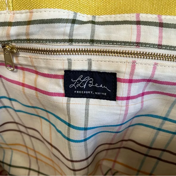 VTG L. L. Bean Boat & Tote Golden Butter Yellow Heavy Duty Canvas XL - HTF - Image 4