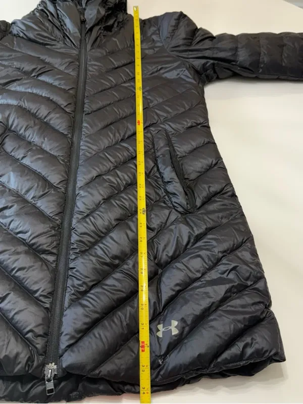Under Armour Black Chevron Quilted Hooded Packable Puffer - Image 7