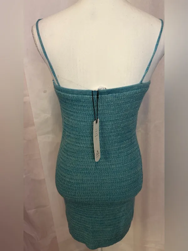Olive & Oak Light Blue Crochet Tie-Front Mini Dress - Image 6
