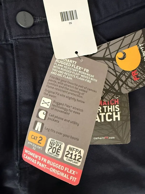 Carhartt Women's FR Rugged Flex Canvas Pant Original Fit Navy Size 6 Regular 102 - Image 4