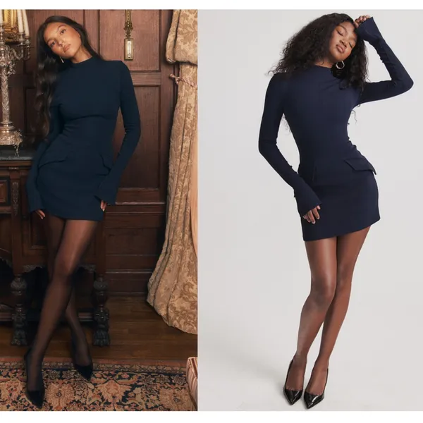 House of CB 'Mahalia' Navy Long Sleeve‎ Mini Dress NWOT size M - Image 15
