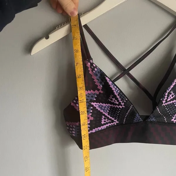 Mara Hoffman Black Purple Triangle Bikini Sports Bra Yoga Tribal Aztec size S - Image 5