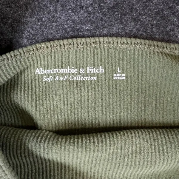 Abercrombie & Fitch Soft AF Ribbed Bodysuit Olive Green‎ Square Neck Large - Image 3