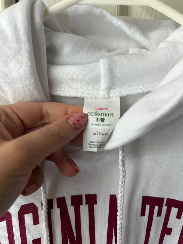 Virginia Tech Hoodie White Size XL - Image 3