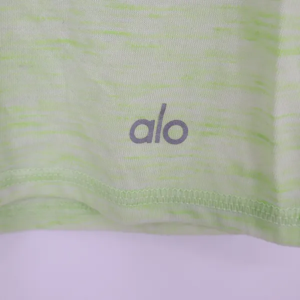 Alo Tank Top Womens M Space Dye Lime Green Deep Armhole Muscle Excellent - Image 2