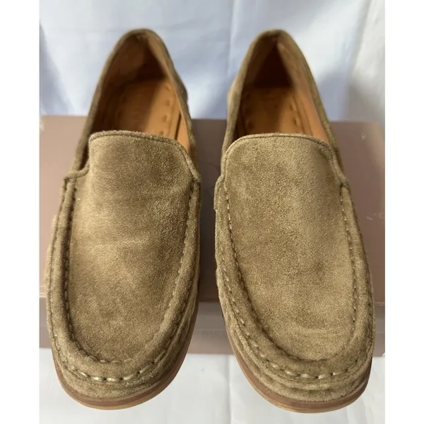SARTO Franco Sarto Women's A. Gina Moc Toe Classic Loafer Tan Suede Sz 6M - Image 7