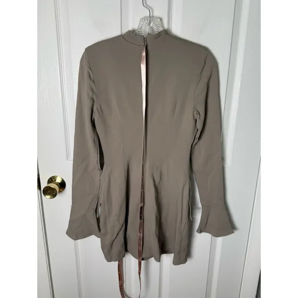 House of Cb Mahalia Taupe Long Sleeve Mini Dress S - Image 6