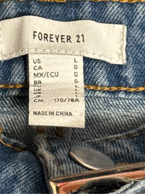 NWT Forever 21 Belted Denim Cargo Mini Skirt Utility Y2K Size Large - Image 7