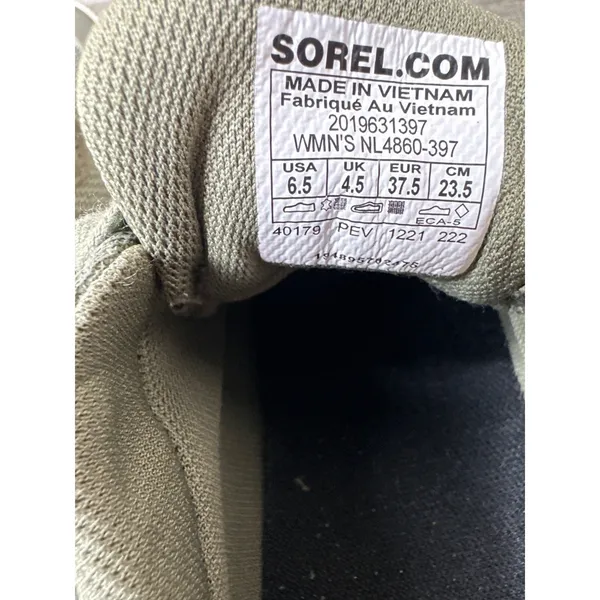 Sorel Womens Sneakers Size 6.5 US Olive Green Out n About WP Casual Shoes - Image 6
