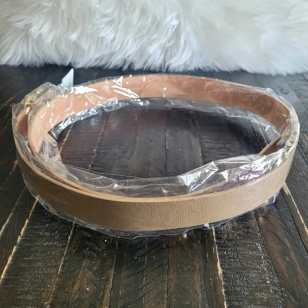 Fashion Taupe Faux Leather Belt XL - Image 3