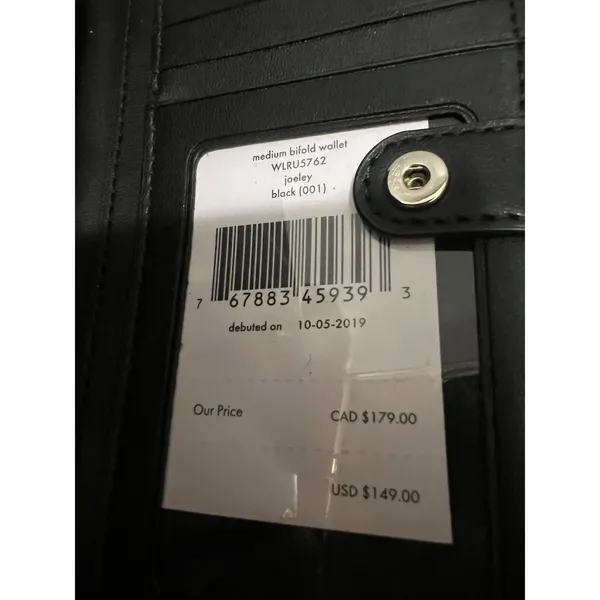 Kate Spade Joeley Glitter Medium Bi Fold Compartment Wallet Black NWT - Image 4