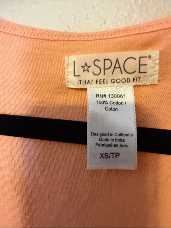 L Space Wildwood scoop neck, Rouched mini dress,‎ peach. Size XS - Image 5