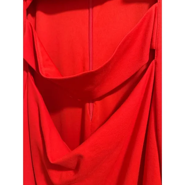 Forever 21 Red Cutout Cowl Neck Long Sleeve Bodycon‎ Midi Dress Womens XL - Image 3