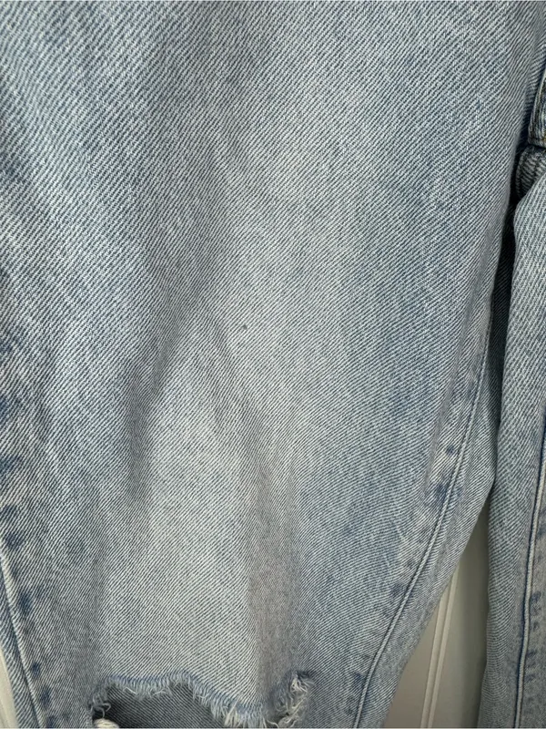 Pacsun Womens Dad Jean Light Blue Wash Distressed Rips Cotton Button Fly Size 23 - Image 5