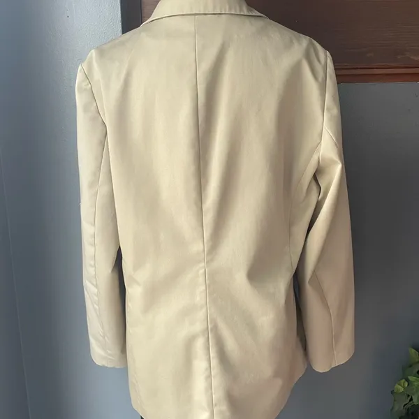 L.L. Bean Women's‎ Cotton Blend Classic Tan Blazer Size 14 - Image 2