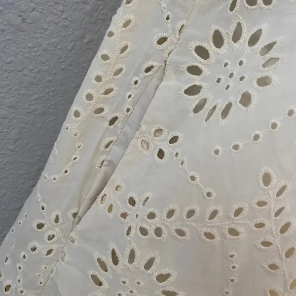 NWT Cream Eyelet Lace Dress Large Boho Chic Bohemian Coastal Cowgirl Summer - Image 5