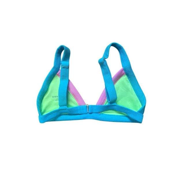 Oneone Kameron Triangle Bikini Top Lime green pink and blue medium - Image 2