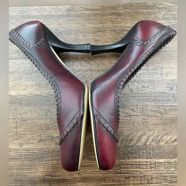 Franco Sarto Burgundy Talento Heels Pattern Details Classic - size 7 - Image 6