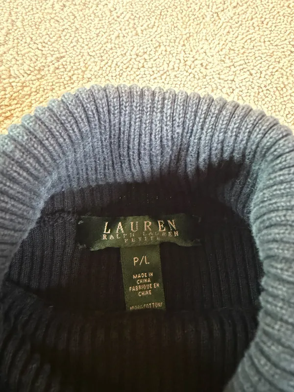 Lauren Ralph Lauren Black Ribbed Turtleneck – Petite Large - Image 4