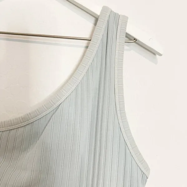 American‎ Eagle Top Size Large Blue Ribbed One Shoulder Asymmetric Garden Party - Image 3
