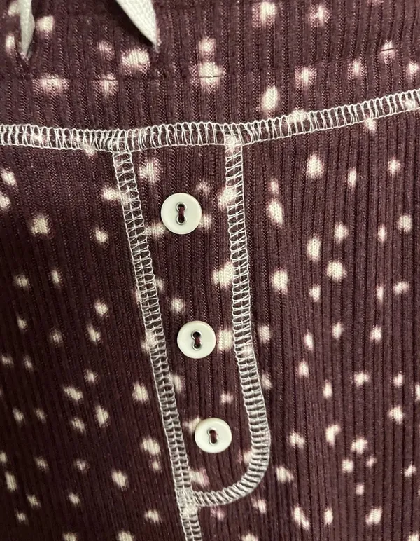 PJ Salvage My Friend Spot Lounge Pajama Jogger Pants Women Large Burgundy NWT - Image 4