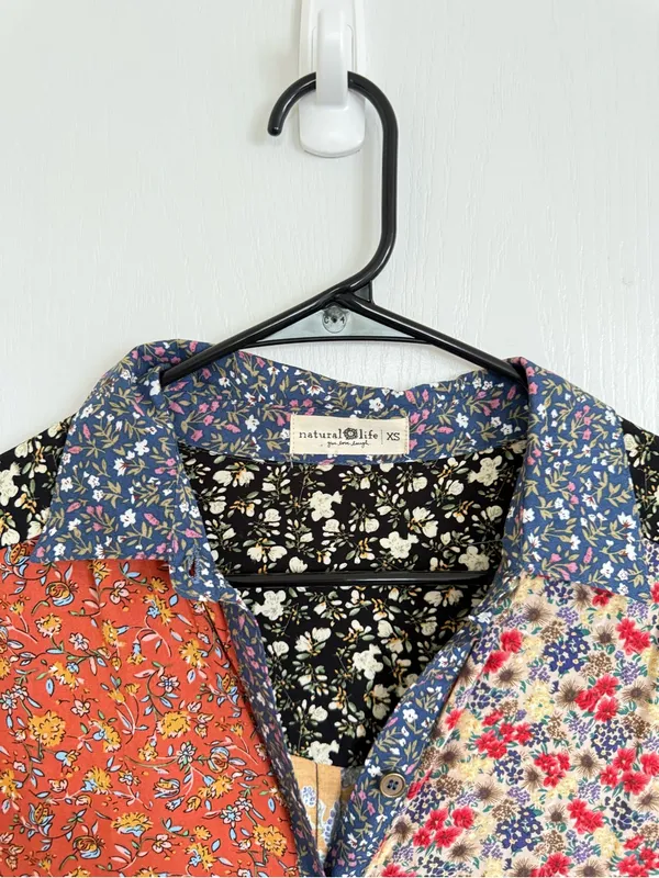 Natural Life Esme Floral Patchwork Maxi Shirt Dress - Image 2