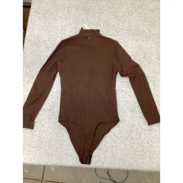 Victoria's Secret Brown Mock Neck Long‎ Sleeve Bodysuit NWT L 11253553 33F6 - Image 6