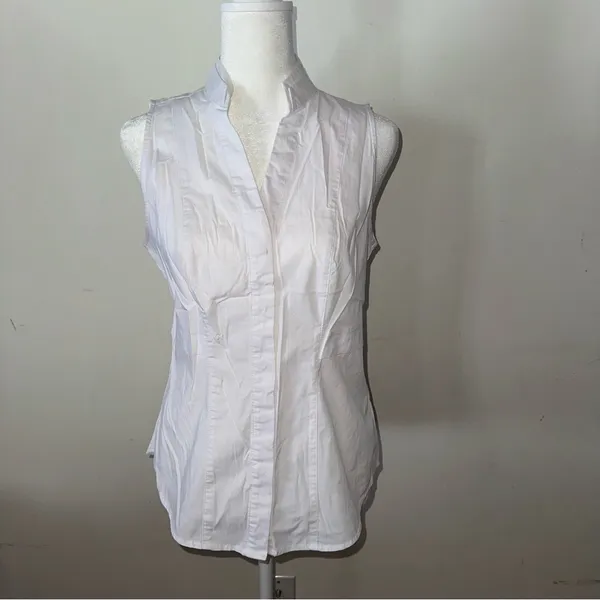 White House Black Market: Women's White Sleeveless Top - Image 2