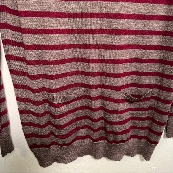 Loft‎ Boatneck Tunic Sweater Brown PInk Stripes - Image 4