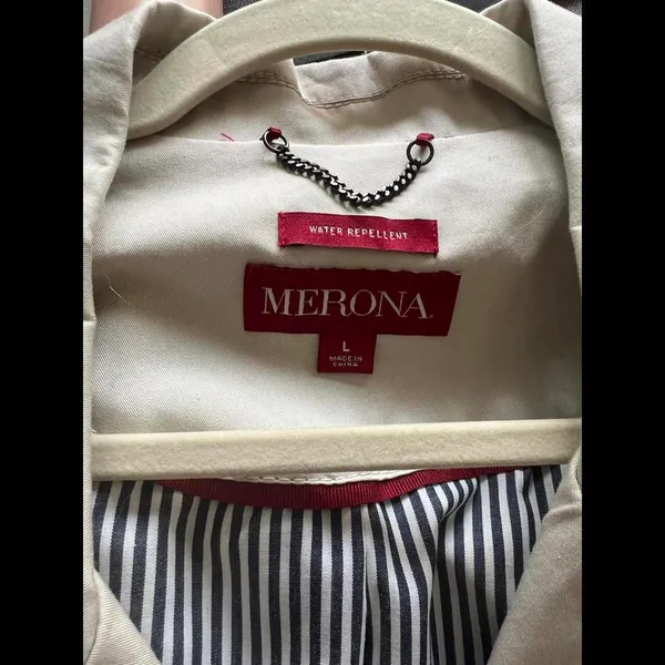 Merona Short Trench Coat size Large - Image 3