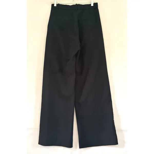 Abercrombie & Fitch Sloane Tailored Wide Leg Pants Black Pleated High‎ Rise 28/6 - Image 2