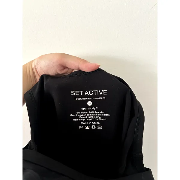 SET ACTIVE Black Round Neck Athletic Sporty Romper Size M - Image 4