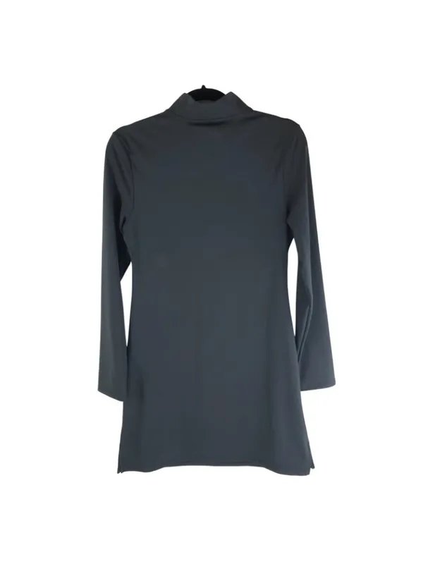 Halara Mini Dress Long Sleeve Mock Neck Zipper Stretch Black M - Image 2
