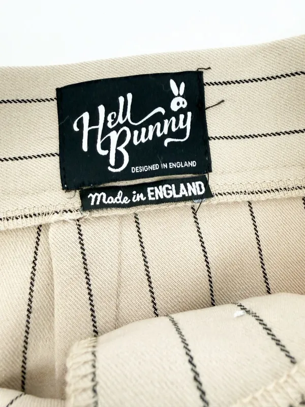 Hell Bunny 30s 40s Caspian Beige Stripe Swing Sailor Trousers Retro Pinup - Image 12