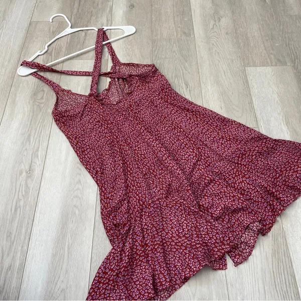 Free People Dress floral mini make it happen slip womens Red small casual indie - Image 7