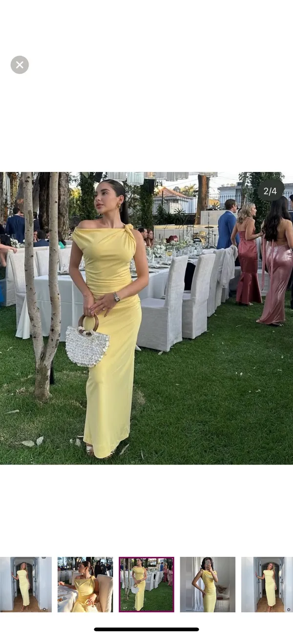 Zara butter Yellow Backless Halter maxi Dress holiday evening wedding - Image 18