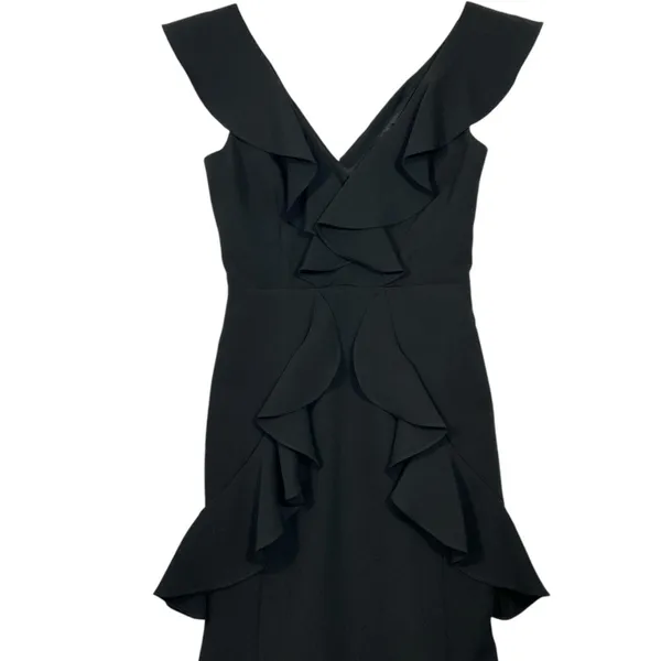 Gianni Bini nwt black ruffle maxi formal dress XS 0 - Image 3