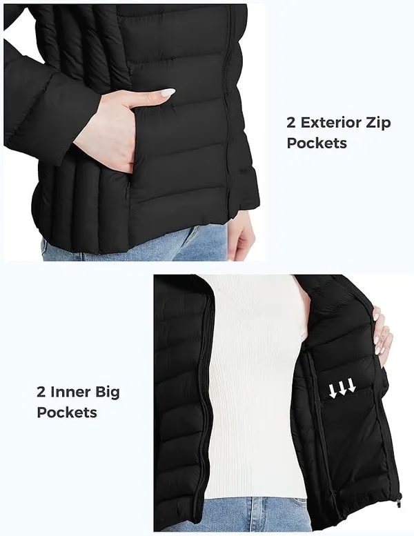 Packable Puffer Jacket Windproof Lightweight - Image 11