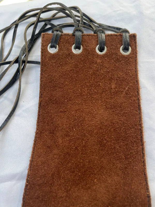 Handmade Brown Suede Corset Belt With Black Leather Laces & Grommet Detail 48i - Image 5