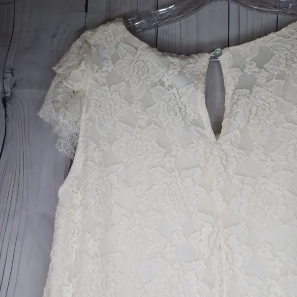 Umgee Bohemian Chic V-Neck Cottagecore Lace Mini Dress in Cream NWT - Image 12